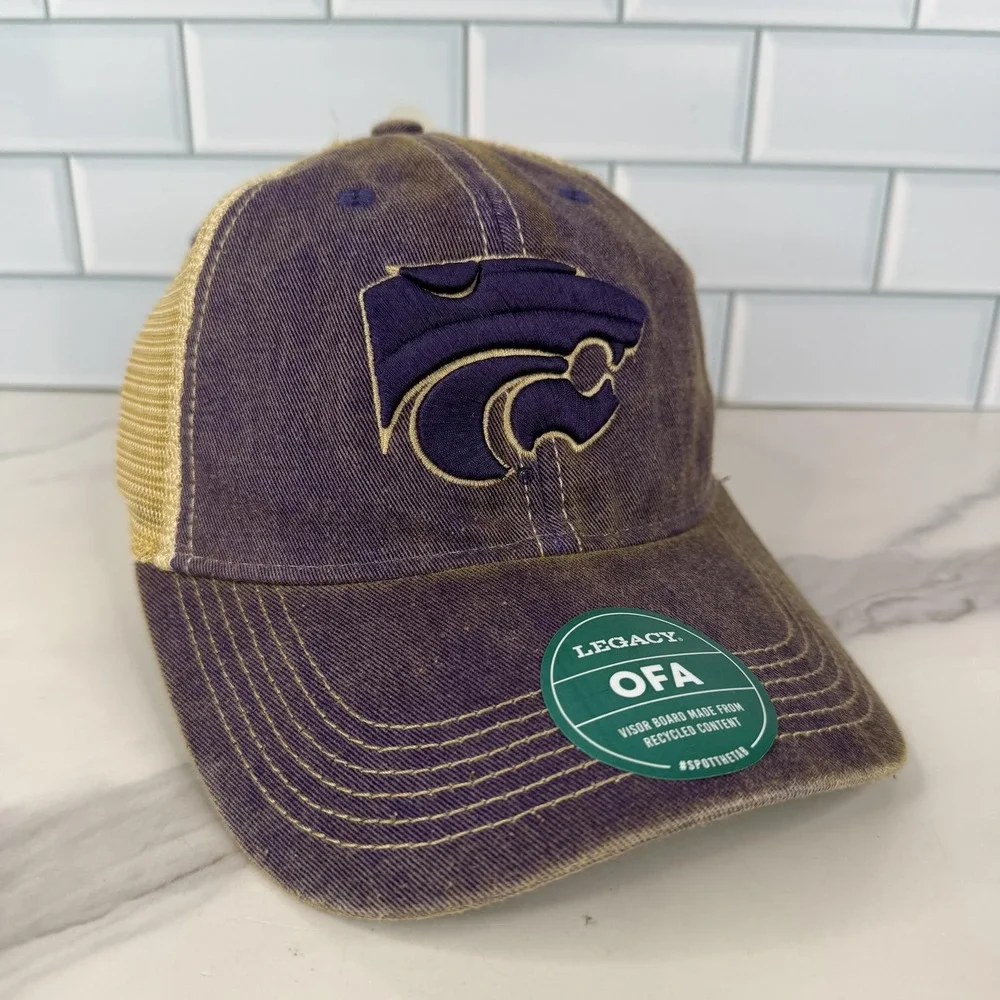 Kansas State Wildcats Hat Cap Snap Back Mens One Size Purple Tan NCAA Football